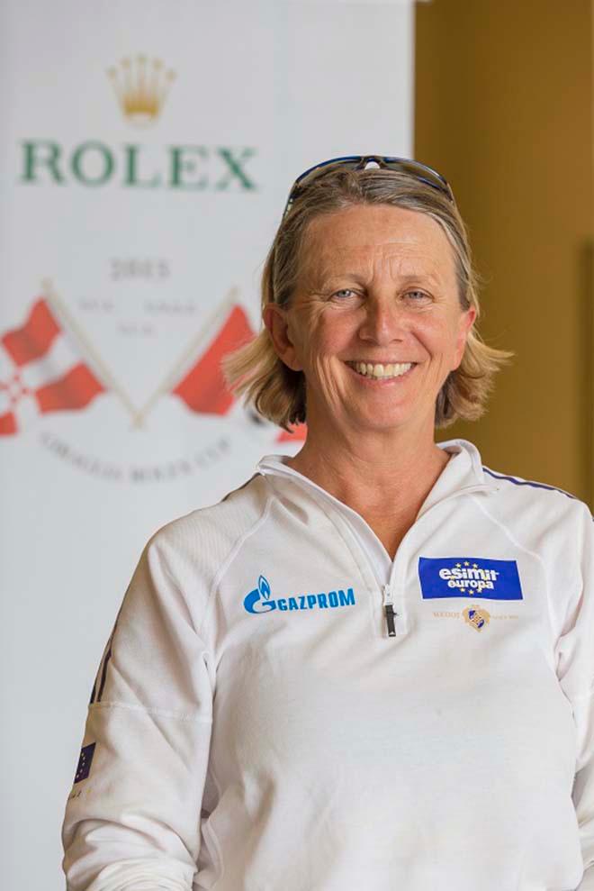 Adrienne Cahalan after line honours in 2015 Giraglia ©  Rolex / Carlo Borlenghi http://www.carloborlenghi.net